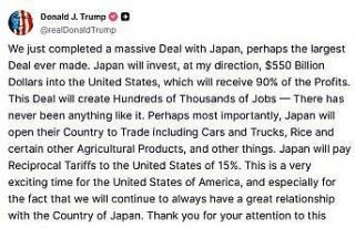 Trump, Japonya ile ticaret anlaşmasına varıldığını...