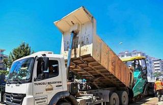 Tunceli merkezde sıcak asfalt serimi yapıldı