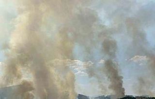 Uşak’taki orman yangınına havadan ve karadan...