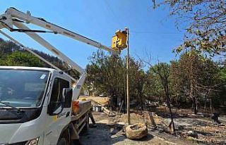 Yangından etkilenen köyde yeniden yaşam alanları...
