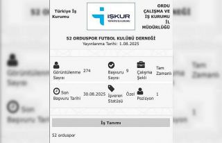 52 Orduspor, İŞKUR üzerinden futbolcu ilanı verdi