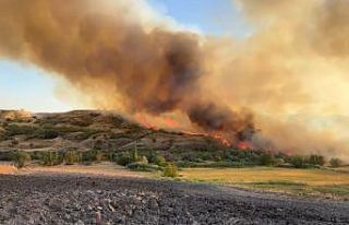 Adıyaman’da bahçe yangınına havadan ve karadan...