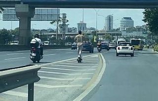 Ataşehir D-100 Karayolu’nda scooter ile tehlikeli...