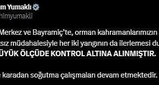 Bakan Yumaklı: "Yangınlar büyük ölçüde...