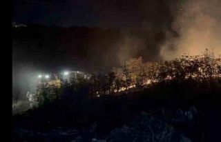 Balıkesir’de alevler geceyi aydınlattı