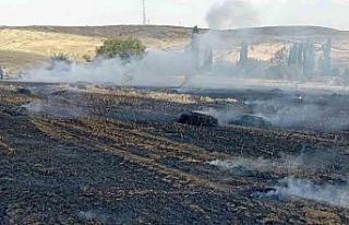 Balya makinesinden çıkan kıvılcım 10 dönüm...