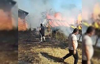 Bartın’da samanlık yangını