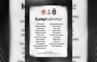 Beşiktaş’ın, St. Patrick’s maçı kamp kadrosu...