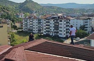 Binanın çatısına çıkan alkollü şahsı ikna...