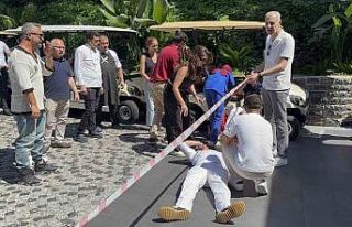 Bodrum’da otelde yapılan yangın tatbikatı nefesleri...