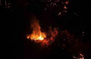 Çanakkale’de gece saatlerinde çıkan orman yangını...