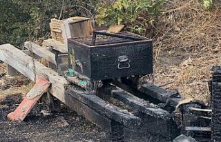 Çanakkale’deki orman yangınında arı kovanları...