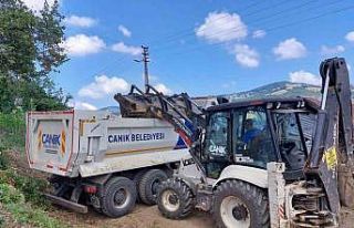 Canik’te merkez ve kırsalda yol çalışması