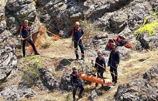 Dağda mahsur kalan yaralı vatandaşı kurtarmak...