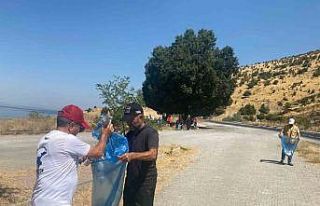Doğaseverler Van Gölü sahilinde çöp topladı
