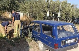 Erdek’te trafik kazası: Araç yan yattı, sürücü...