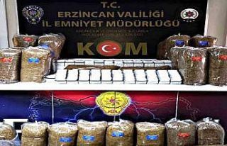 Erzincan’da 480 paket kaçak tütün ele geçirildi