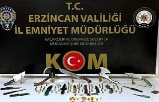 Erzincan’da tarihi eser niteliğinde bıçaklar...