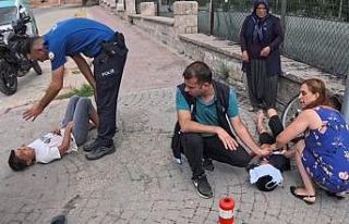 Freni tutmayan bisikletle yokuş aşağı savruldular