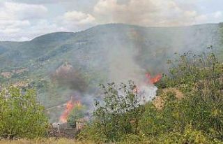 Gönen’de bahçe ve arazi yangını paniğe neden...