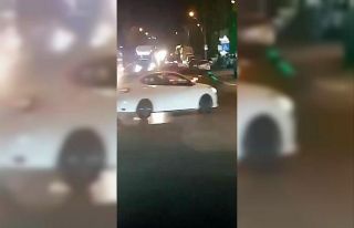 İşlek caddede trafiği tehlikeye sokup drift yapan...