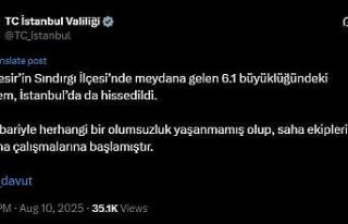 İstanbul Valiliğinden deprem açıklaması