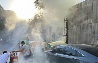 İzelman otoparkında yangın paniği