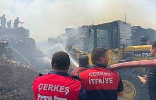 Kağıt fabrikasının hammadde deposunda korkutan...