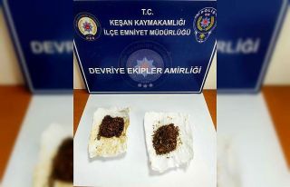 Keşan’da polisin durdurduğu şüpheliden uyuşturucu...