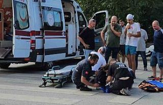 Kontrolden çıkan motosikletten düşen sürücü...