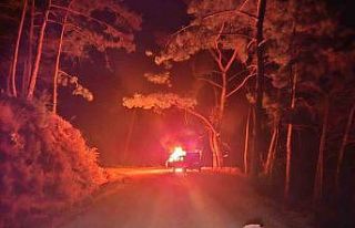 Marmaris’te araç yangını ormana sıçramadan...