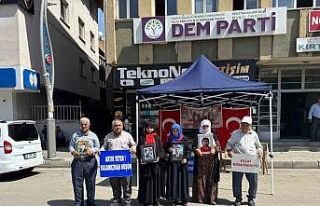 Muşlu ailelerin DEM Parti önündeki eylemi sürüyor