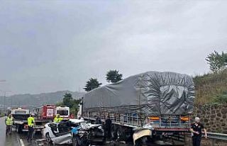 Ordu’da otomobil park halindeki tıra çarptı:...