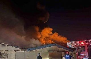Sakarya’da boya fabrikasında yangın