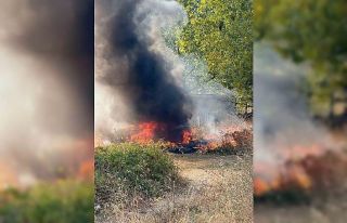 Şarampole uçan otomobil alev topuna döndü