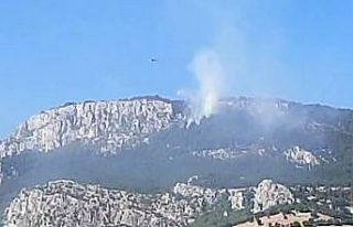 Sinop’taki orman yangınında soğutma çalışmaları...