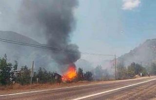 Tarlada çıkan yangın samanlığı küle çevirdi