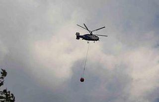 Tekirdağ’da orman yangınında soğutma çalışmaları...