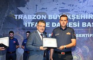 Trabzon’da yeni itfaiyeciler törenle göreve başladı