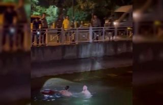 Uygulamaya girmemek için kanala atladı, boğulmaktan...