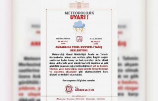 Ankara Valiliği kuvvetli yağışa karşı uyardı