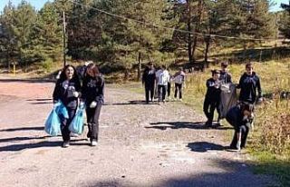 Ardahan’da öğrenciler orman temizledi