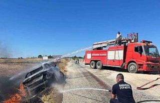 Babaeski’de otomobil yangını