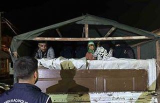 Göçmenleri kamyonet kasasında gizleyerek taşıyan...