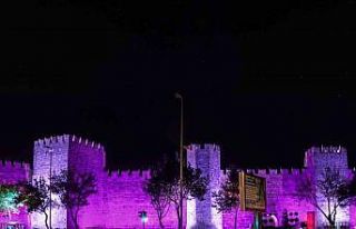 Kayseri Kalesi, kanserle mücadele için mor renge...
