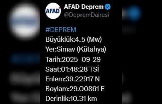 Kütahya’da 4.5 büyüklüğünde deprem