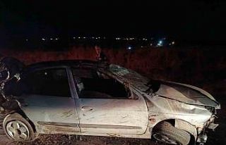 Siverek’te takla atan otomobilin sürücüsü yaralandı
