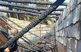 Van’da odunluk yangını