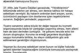 Afife Jale Tiyatro Ödülleri’nde akılalmaz hata:...