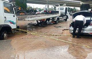 Alt yapı çalışması yapılan alan yağış dolayısıyla...